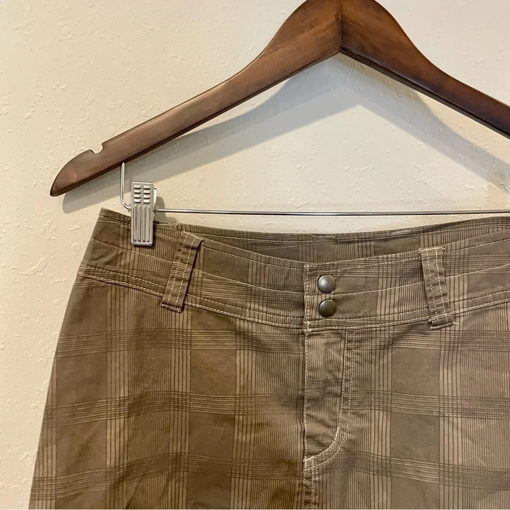 Kuhl Brown Camoflauge Checkered All Day Wear A-Line Skirt